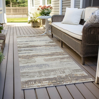 Piper Looms Chantille Stripes ACN1665 Linen Machine Washable Area Rug Runner Outdoor Lifestyle Image Feature
