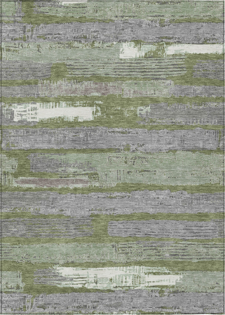 Piper Looms Chantille Stripes ACN1665 Olive Machine Washable Area Rug main image