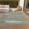 Piper Looms Chantille Stripes ACN1665 Olive Machine Washable Area Rug Outdoor Lifestyle Image Feature
