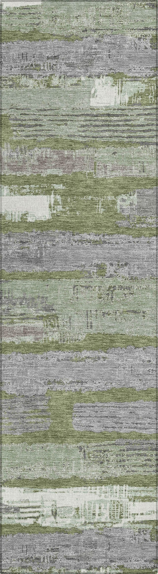 Piper Looms Chantille Stripes ACN1665 Olive Machine Washable Area Rug Runner Main Image