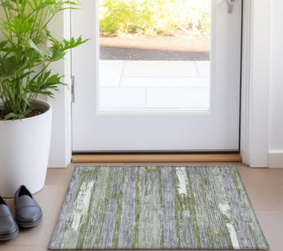 Piper Looms Chantille Stripes ACN1665 Olive Machine Washable Area Rug Scatter Lifestyle Image Feature