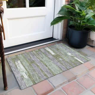 Piper Looms Chantille Stripes ACN1665 Olive Machine Washable Area Rug Scatter Outdoor Lifestyle Image Feature