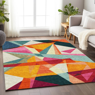 Piper Looms Chantille Geometric ACN1666 Ivory Machine Washable Area Rug Lifestyle Image Feature