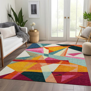 Piper Looms Chantille Geometric ACN1666 Ivory Machine Washable Area Rug Lifestyle Image Feature