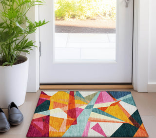 Piper Looms Chantille Geometric ACN1666 Ivory Machine Washable Area Rug Scatter Lifestyle Image Feature