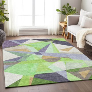 Piper Looms Chantille Geometric ACN1666 Lavender Machine Washable Area Rug Lifestyle Image Feature