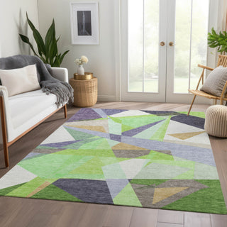 Piper Looms Chantille Geometric ACN1666 Lavender Machine Washable Area Rug Lifestyle Image Feature