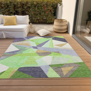 Piper Looms Chantille Geometric ACN1666 Lavender Machine Washable Area Rug Outdoor Lifestyle Image Feature