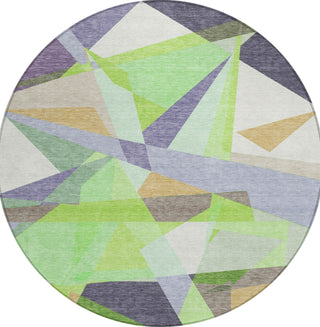 Piper Looms Chantille Geometric ACN1666 Lavender Machine Washable Area Rug Round Main Image