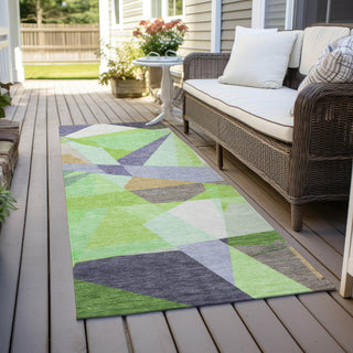 Piper Looms Chantille Geometric ACN1666 Lavender Machine Washable Area Rug Runner Outdoor Lifestyle Image Feature