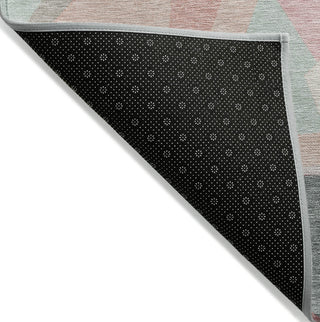 Piper Looms Chantille Geometric ACN1666 Seafoam Machine Washable Area Rug Backing Image