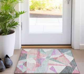 Piper Looms Chantille Geometric ACN1666 Seafoam Machine Washable Area Rug Scatter Lifestyle Image Feature