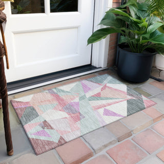 Piper Looms Chantille Geometric ACN1666 Seafoam Machine Washable Area Rug Scatter Outdoor Lifestyle Image Feature