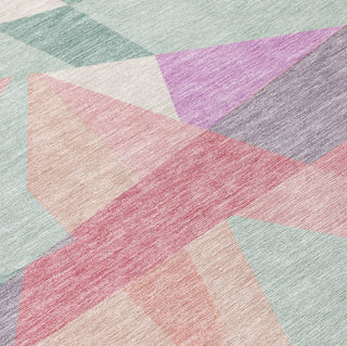Piper Looms Chantille Geometric ACN1666 Seafoam Machine Washable Area Rug Swatch Image