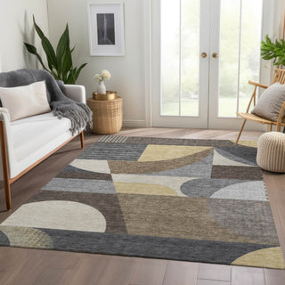 Piper Looms Chantille Mid Century ACN1667 Brown Machine Washable Area Rug Lifestyle Image Feature