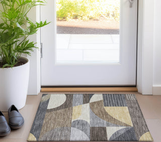 Piper Looms Chantille Mid Century ACN1667 Brown Machine Washable Area Rug Scatter Lifestyle Image Feature