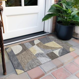 Piper Looms Chantille Mid Century ACN1667 Brown Machine Washable Area Rug Scatter Outdoor Lifestyle Image Feature