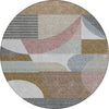 Piper Looms Chantille Mid Century ACN1667 Mocha Machine Washable Area Rug Round Main Image