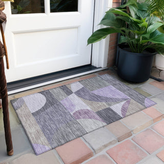 Piper Looms Chantille Mid Century ACN1667 Purple Machine Washable Area Rug Scatter Outdoor Lifestyle Image Feature