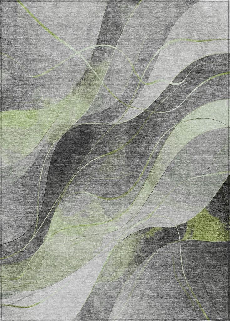 Piper Looms Chantille Swirls ACN1668 Aloe Machine Washable Area Rug main image