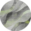 Piper Looms Chantille Swirls ACN1668 Aloe Machine Washable Area Rug Round Main Image