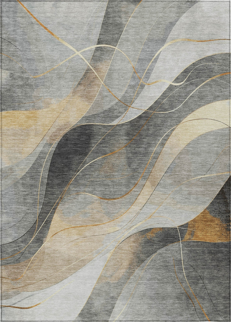 Piper Looms Chantille Swirls ACN1668 Gray Machine Washable Area Rug main image