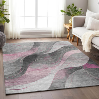 Piper Looms Chantille Swirls ACN1668 Pink Machine Washable Area Rug Lifestyle Image Feature