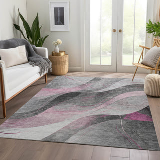 Piper Looms Chantille Swirls ACN1668 Pink Machine Washable Area Rug Lifestyle Image Feature