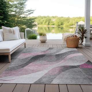 Piper Looms Chantille Swirls ACN1668 Pink Machine Washable Area Rug Outdoor Lifestyle Image Feature
