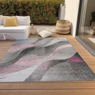 Piper Looms Chantille Swirls ACN1668 Pink Machine Washable Area Rug Outdoor Lifestyle Image Feature