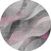 Piper Looms Chantille Swirls ACN1668 Pink Machine Washable Area Rug Round Main Image