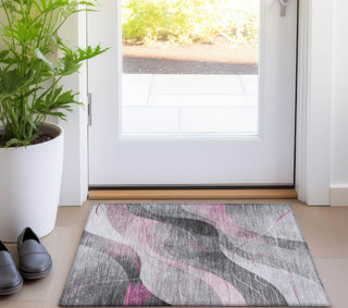 Piper Looms Chantille Swirls ACN1668 Pink Machine Washable Area Rug Scatter Lifestyle Image Feature