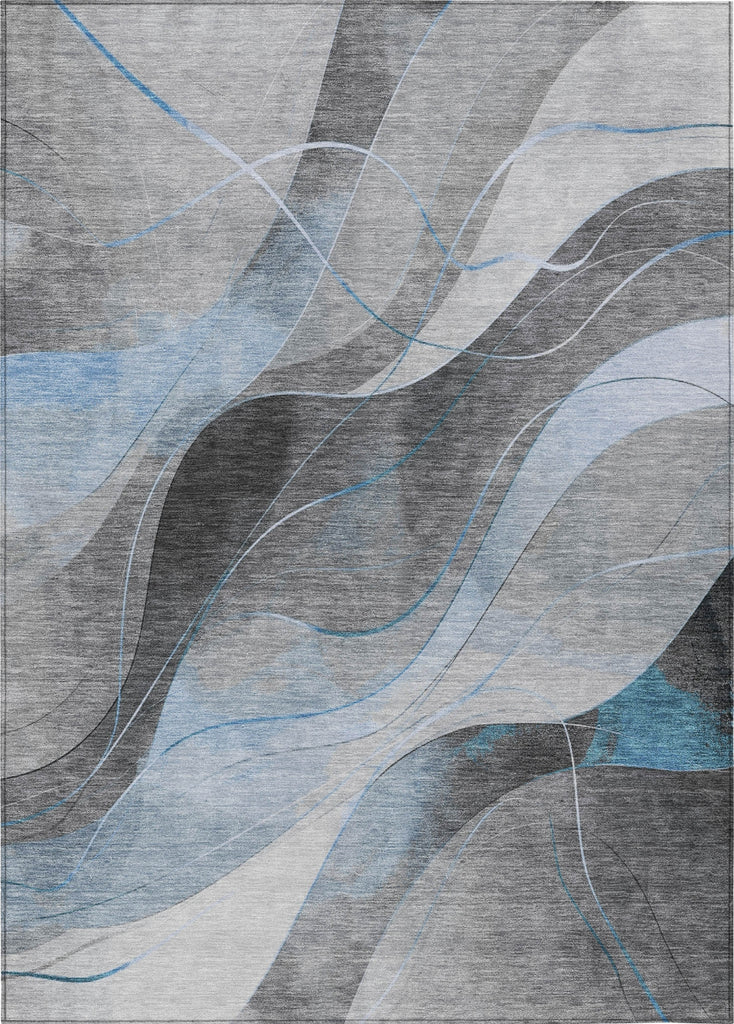 Piper Looms Chantille Swirls ACN1668 Sky Machine Washable Area Rug main image