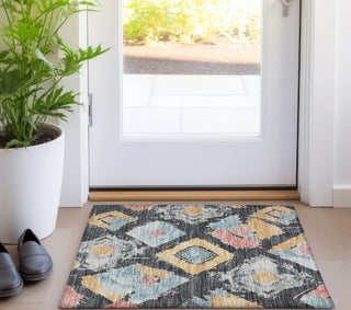 Piper Looms Chantille Diamonds ACN1669 Charcoal Machine Washable Area Rug Scatter Lifestyle Image Feature