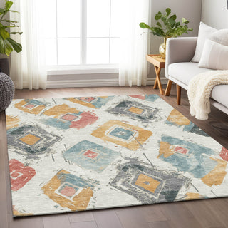 Piper Looms Chantille Diamonds ACN1669 Ivory Machine Washable Area Rug Lifestyle Image Feature