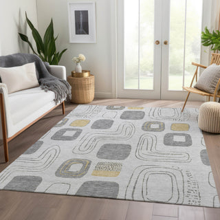 Piper Looms Chantille Geometric ACN1670 Gray Machine Washable Area Rug Lifestyle Image Feature
