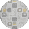 Piper Looms Chantille Geometric ACN1670 Gray Machine Washable Area Rug Round Main Image