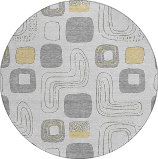 Piper Looms Chantille Geometric ACN1670 Gray Machine Washable Area Rug Round Main Image