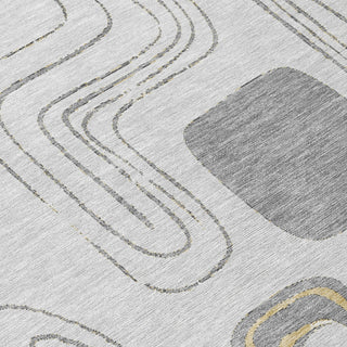 Piper Looms Chantille Geometric ACN1670 Gray Machine Washable Area Rug Swatch Image