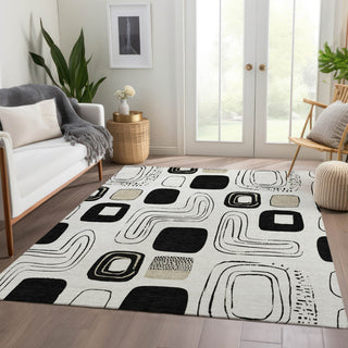 Piper Looms Chantille Geometric ACN1670 Ivory Machine Washable Area Rug Lifestyle Image Feature