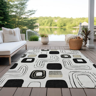 Piper Looms Chantille Geometric ACN1670 Ivory Machine Washable Area Rug Outdoor Lifestyle Image Feature