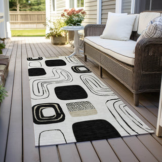 Piper Looms Chantille Geometric ACN1670 Ivory Machine Washable Area Rug Runner Outdoor Lifestyle Image Feature