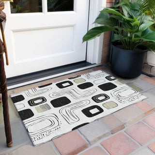 Piper Looms Chantille Geometric ACN1670 Ivory Machine Washable Area Rug Scatter Outdoor Lifestyle Image Feature