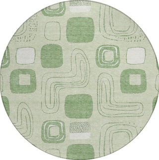 Piper Looms Chantille Geometric ACN1670 Mint Machine Washable Area Rug Round Main Image