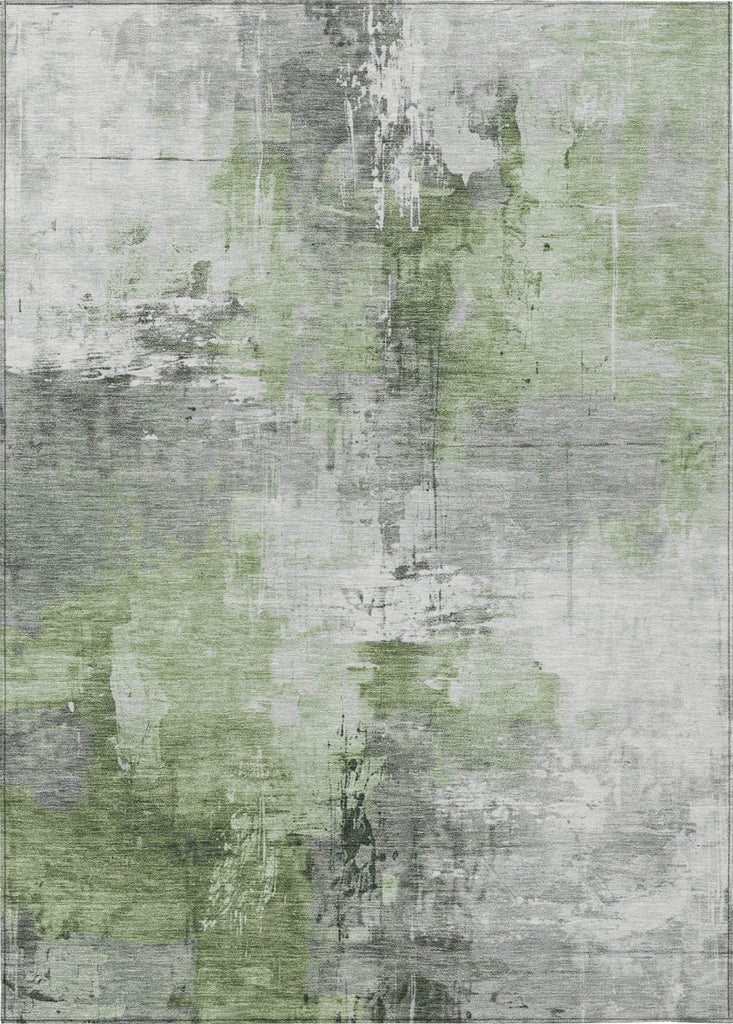 Piper Looms Chantille Abstract ACN1671 Green Machine Washable Area Rug main image