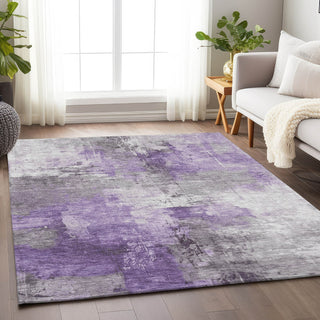 Piper Looms Chantille Abstract ACN1671 Purple Machine Washable Area Rug Lifestyle Image Feature