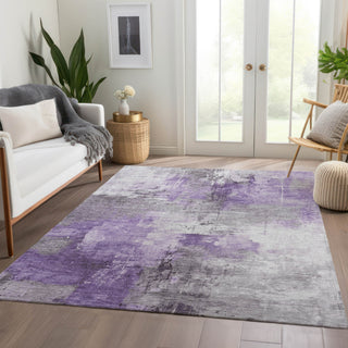 Piper Looms Chantille Abstract ACN1671 Purple Machine Washable Area Rug Lifestyle Image Feature