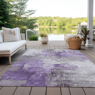 Piper Looms Chantille Abstract ACN1671 Purple Machine Washable Area Rug Outdoor Lifestyle Image Feature