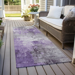 Piper Looms Chantille Abstract ACN1671 Purple Machine Washable Area Rug Runner Outdoor Lifestyle Image Feature