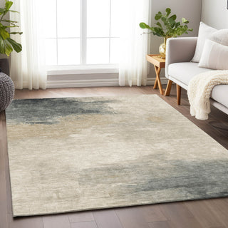 Piper Looms Chantille Abstract ACN1672 Beige Machine Washable Area Rug Lifestyle Image Feature